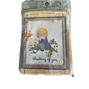 VTG Moppets Creative Stitchery Kit 786B "Thinking Of You" Sealed W/ Thread Frame